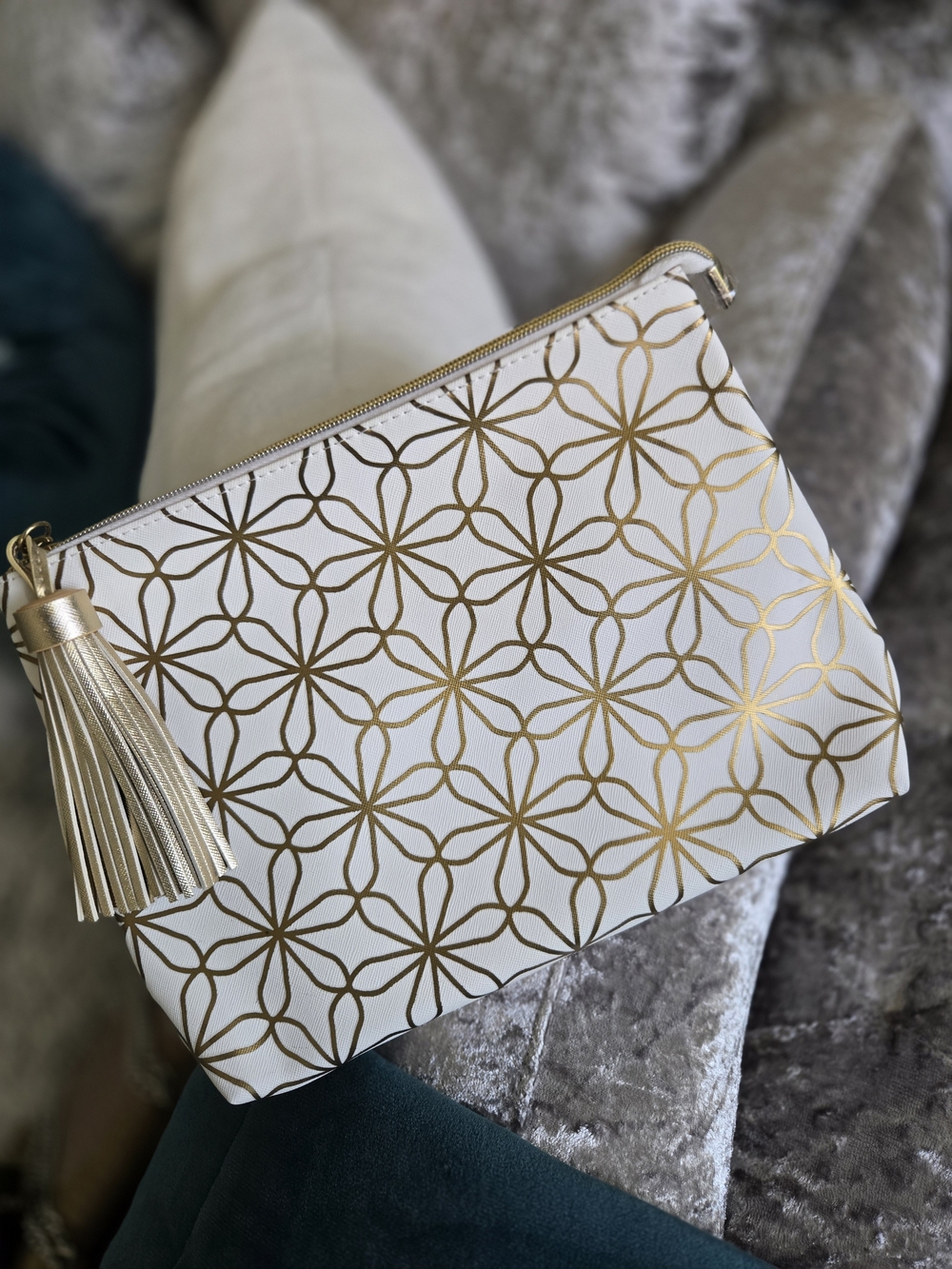 Geometric Tassel Cosmetic Pouch - Women Bags